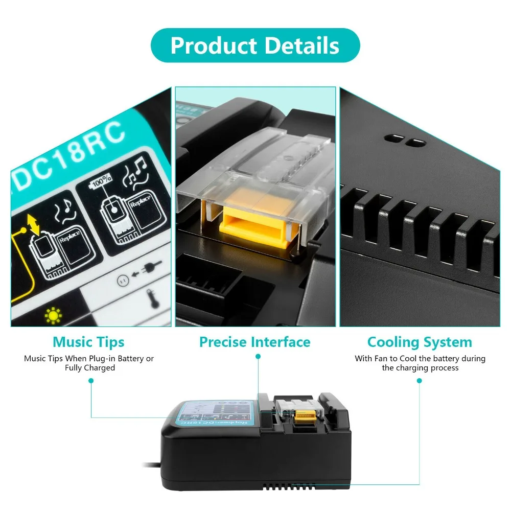 

WIth Charger BL1860 Rechargeable Battery 18V1 8000mAh Lithium Ion for Makita 18v Battery 6ah BL1840 BL1850 BL1830 BL1860B LXT400