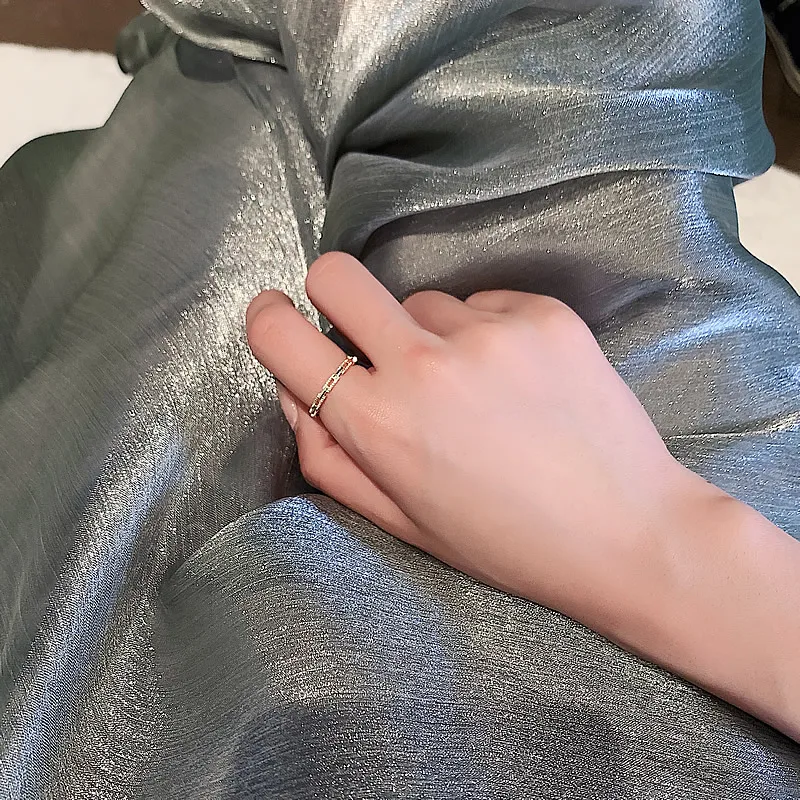 

Classic luxury zircon geometric opening ring fashion Korean women's finger jewelry sexy party wedding ring elegant accessories