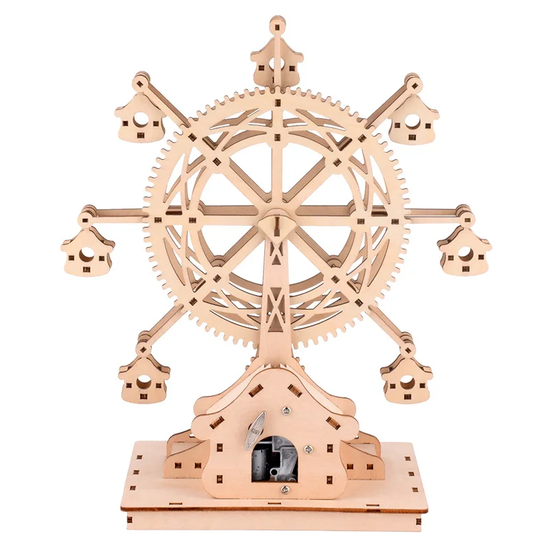 Student Wooden Production Jigsaw Puzzle Toys DIY Clockwork Music Happy Ferris Wheel | Дом и сад