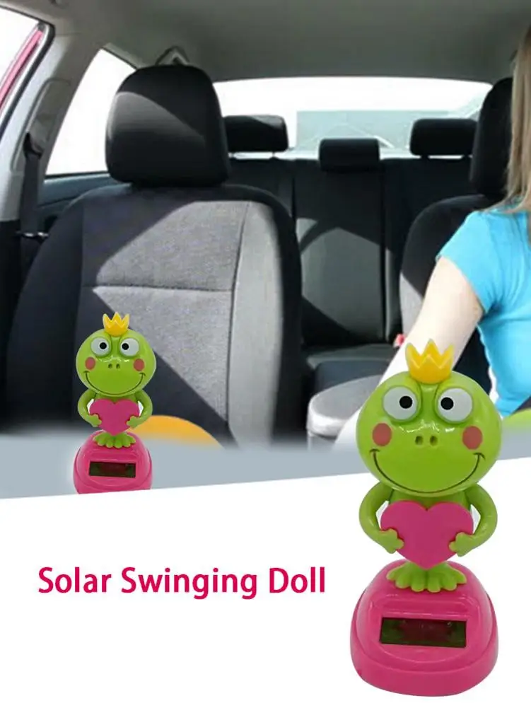 Solar Shaking Head Doll Swinging Frog Car Decoration Cartoon Interior Kids Toys Gift |