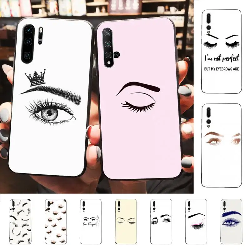 Чехол RuiCaiCa для телефона с рисунком ресниц и бровей huawei P 6 7 8 9 10 20 30 40 pro plus lite p9