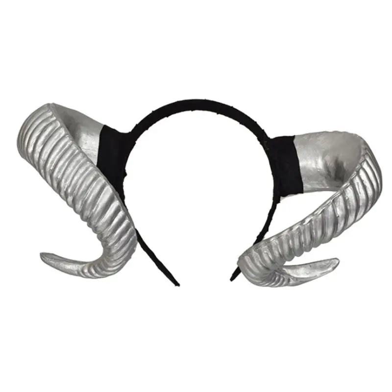 Женский обруч для волос готический с искусственной антилопой и рогом овцы