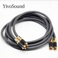 yivosound ofc copper 2 core audio plated gold 2rca to 2 rca jack shielded cable line cord interconnect cd amplifier