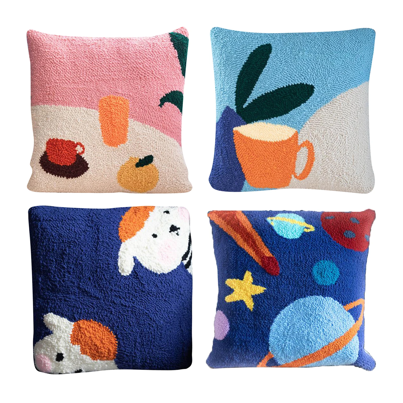 

Throw Pillow Cover Kit DIY Punch Needle Rug Blanket Embroidery Making Kits