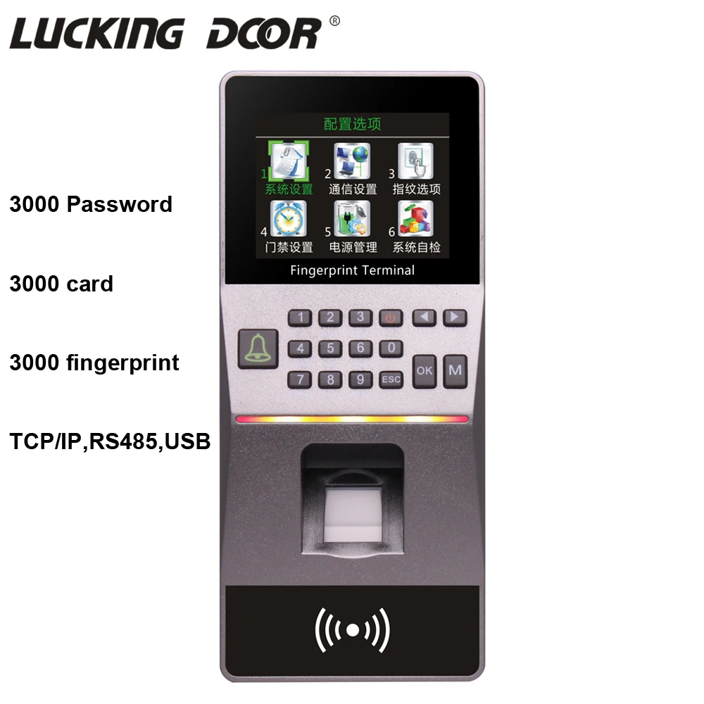 Сканер отпечатков пальцев TCP/IP контроль доступа посещаемость времени 125 кГц RFID