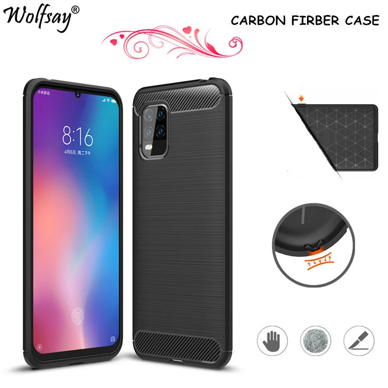 Чехол Wolfsay для Xiaomi Mi 10 Lite резиновый силиконовый чехол телефона 5G|note 3 cover|cover xiaomicover