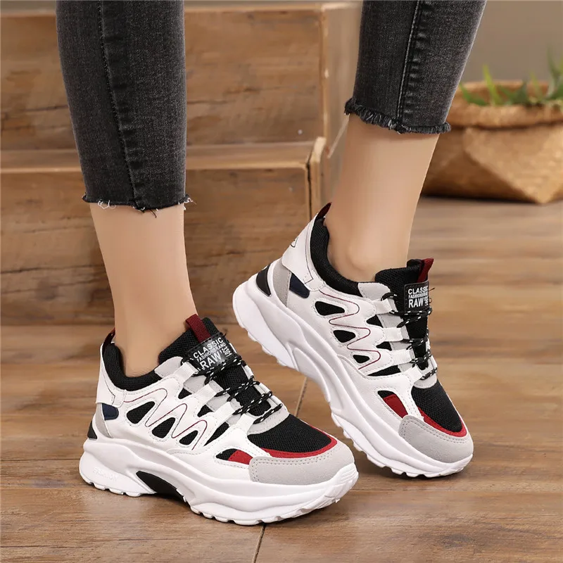 

Platform Sports Soles Breathable Mesh Luxury Chunky Zapatillas Mujer Casual Shoes Comfortable Mixed Colors Fashion Women Sneaker