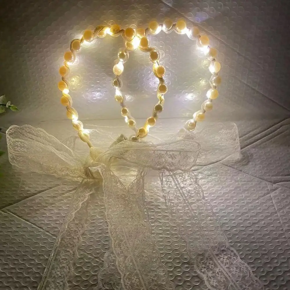 Кружевная повязка на голову светящаяся Жемчужная Повязка светодиодная