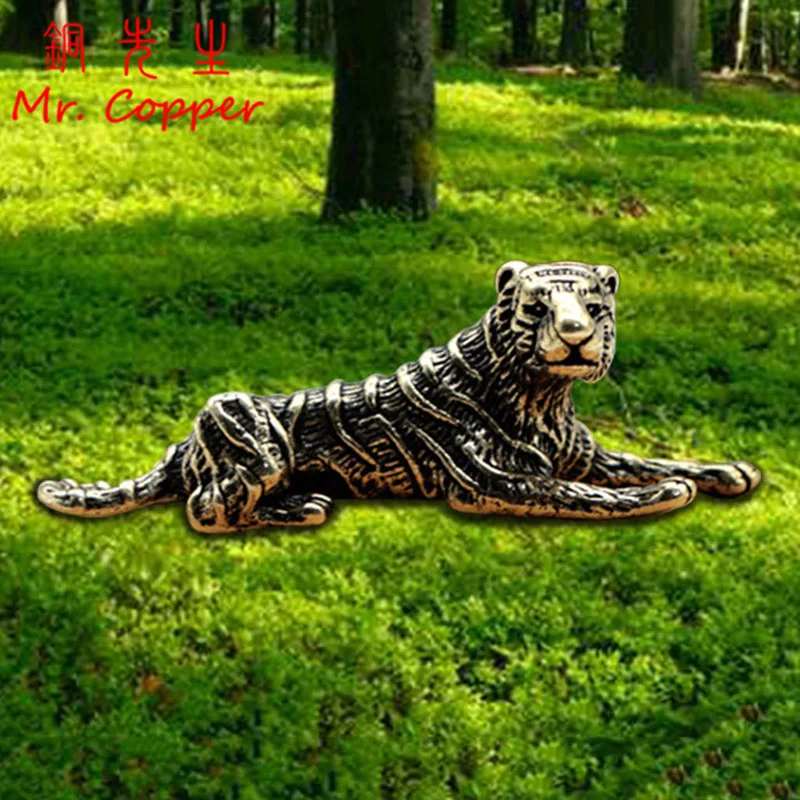 Винтажные латунные тигровые магнитные украшения медные животные миниатюрные