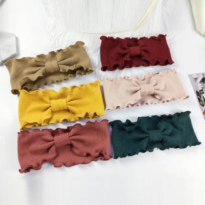 Элегантные женские волнистые кружевные вязаные повязки на голову эластичные