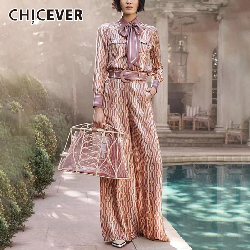 CHICEVER/Винтажный женский костюм воротник с лацканами со шнуровкой рукавами