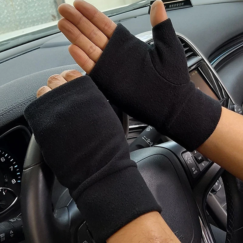 

1 Pair Men Women Winter Gloves Fingerless Gloves Without Fingers Cashmere Warm Winter Gloves Hand Wrist Warmer Mittens
