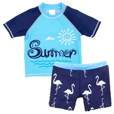 YY9037summer Купальный костюм для маленьких мальчиков; топ с короткими рукавами+ штаны+ шапочка; комплект из 2 предметов; купальный костюм с рисунком краба для малышей; детский купальный костюм с героями мультфильмов - Цвет: YY9037summer