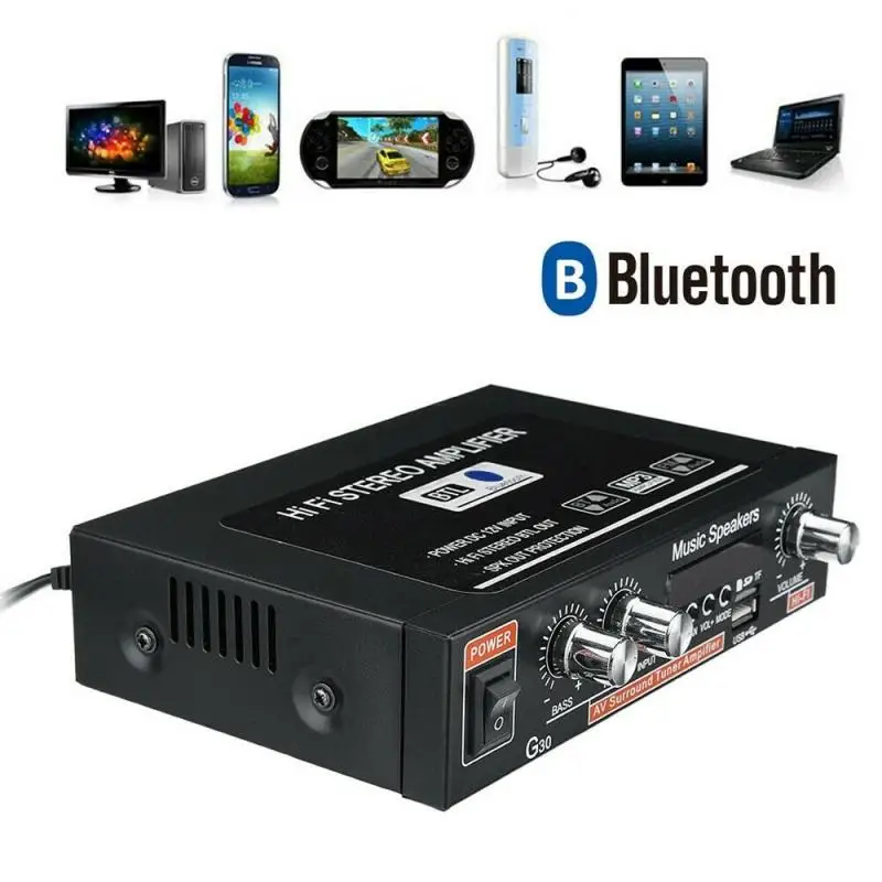 

800W EU/US G30 Audio Amplifier Amplificador Digital Home Power Bluetooth Hifi Stereo Subwoofer Music Player With Remote Control