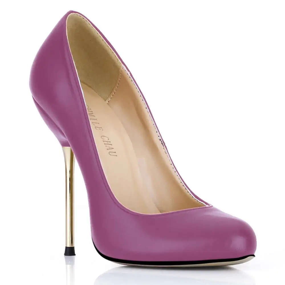 Пикантные вечерние женские туфли-лодочки на металлической шпильке; Zapatos Para Mujer Bombas de Tacon Alto de Aguja Vestido de Fiesta Moda YJ3845-b - Цвет: Purple PU