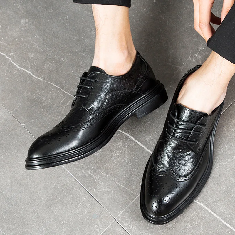 

Mens Brogues Casual Shoes Business Smart Business Work Office Lace-up Men Shoes Oxfords Leather Men Dress Comfortable Sneakers