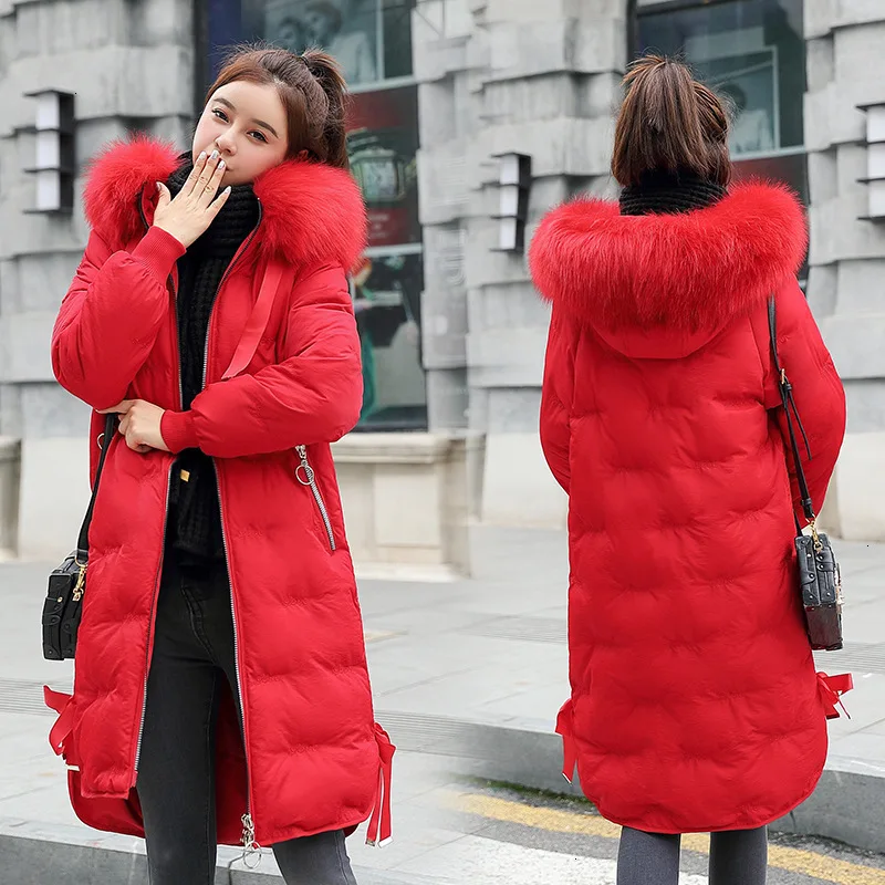 Новое поступление зимнее женское утепленное длинное пальто с вышивкой плотное