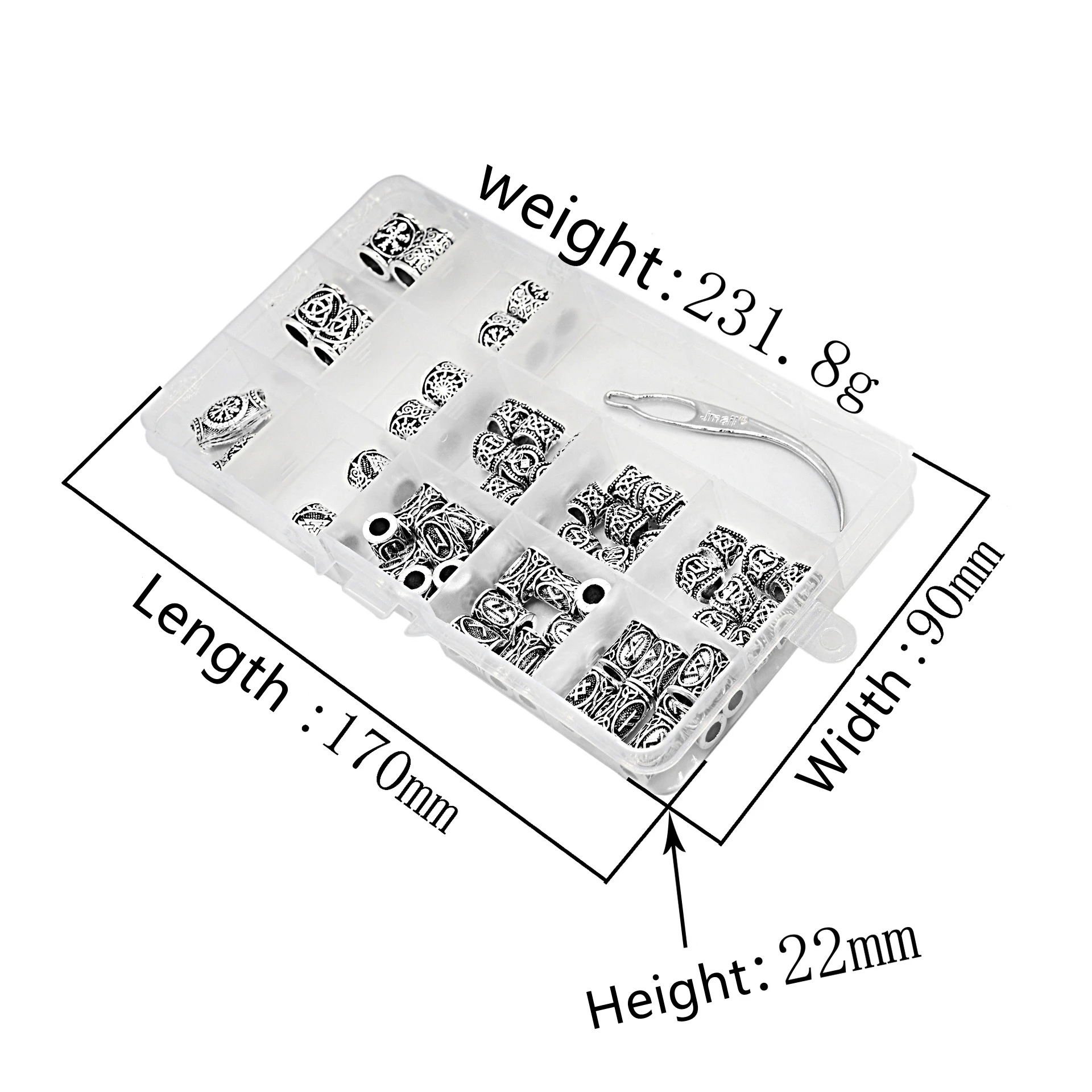 

112 pcs Viking Beard Beads Antique Norse Hair Tube Beads Dreadlocks Beads for Hair Braiding Bracelet Pendant Necklace Silver DIY