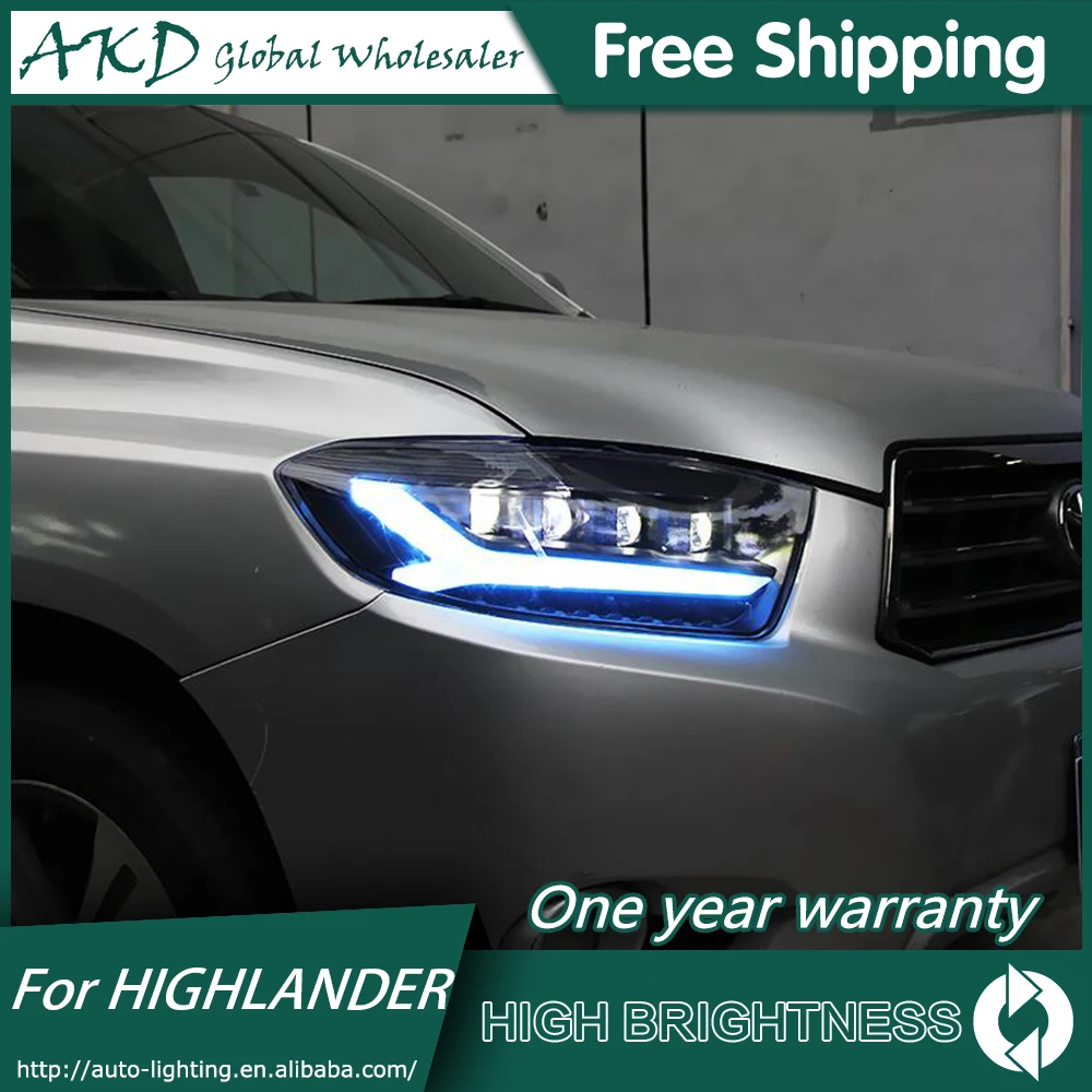 Фары для автомобиля Toyota high Lander 2009 2011 DRL дневные ходовые огни Головной фонарь