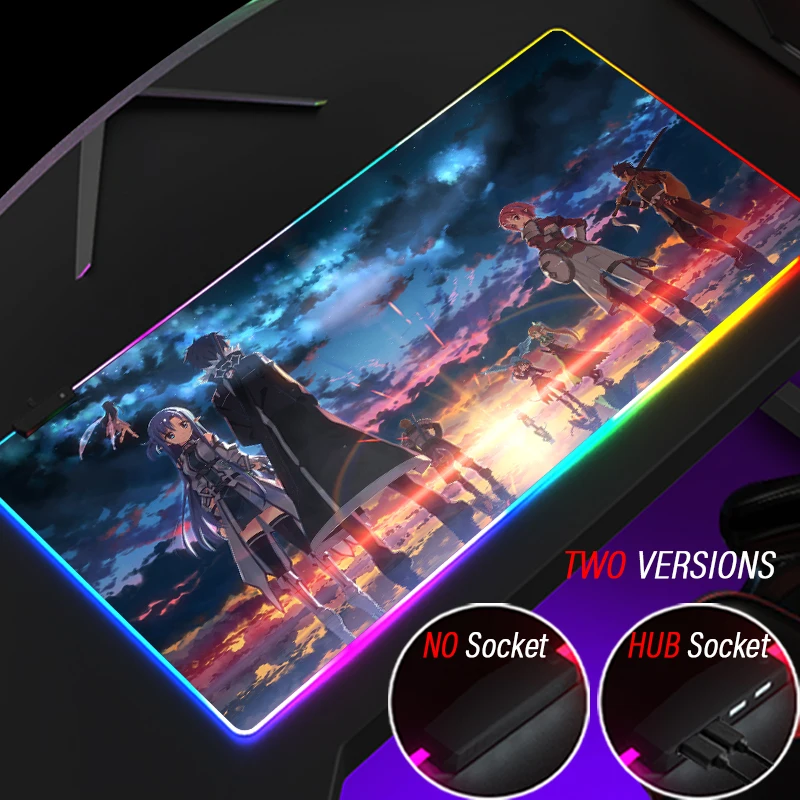 

Популярный игровой коврик для мыши для девушек RGB Kawaii Sword Art Online HUB мультиusb коврик для мыши HD пользовательский игровой коврик XXL SAO Kawaii игровой...