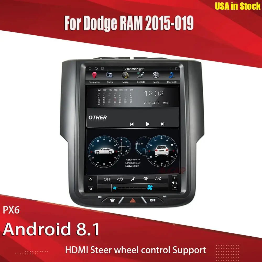 Автомобильный мультимедийный плеер 9 0 дюймов Android 10 4 в стиле Tesla для Dodge RAM GPS