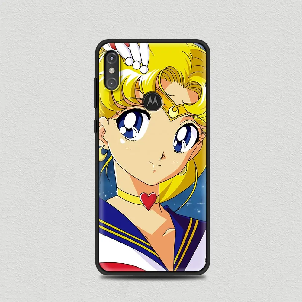 

Silicone Soft Case For Motorola Fusion G8 Power Lite One Hyper G9 G E7 Play Edge Plus E6s Capa Cover Sailor Moon Amine
