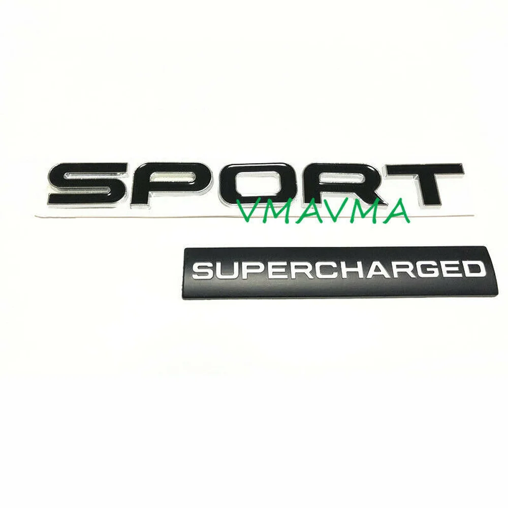 Металлическая черная спортивная надпись с суперзаряженным логотипом Эмблема