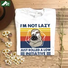 Забавная футболка унисекс для ленивецов, женская одежда I'm Not lazy, 100 хлопок, кавайная женская рубашка для ленивых игр, мужские топы, свободные блузки, футболки
