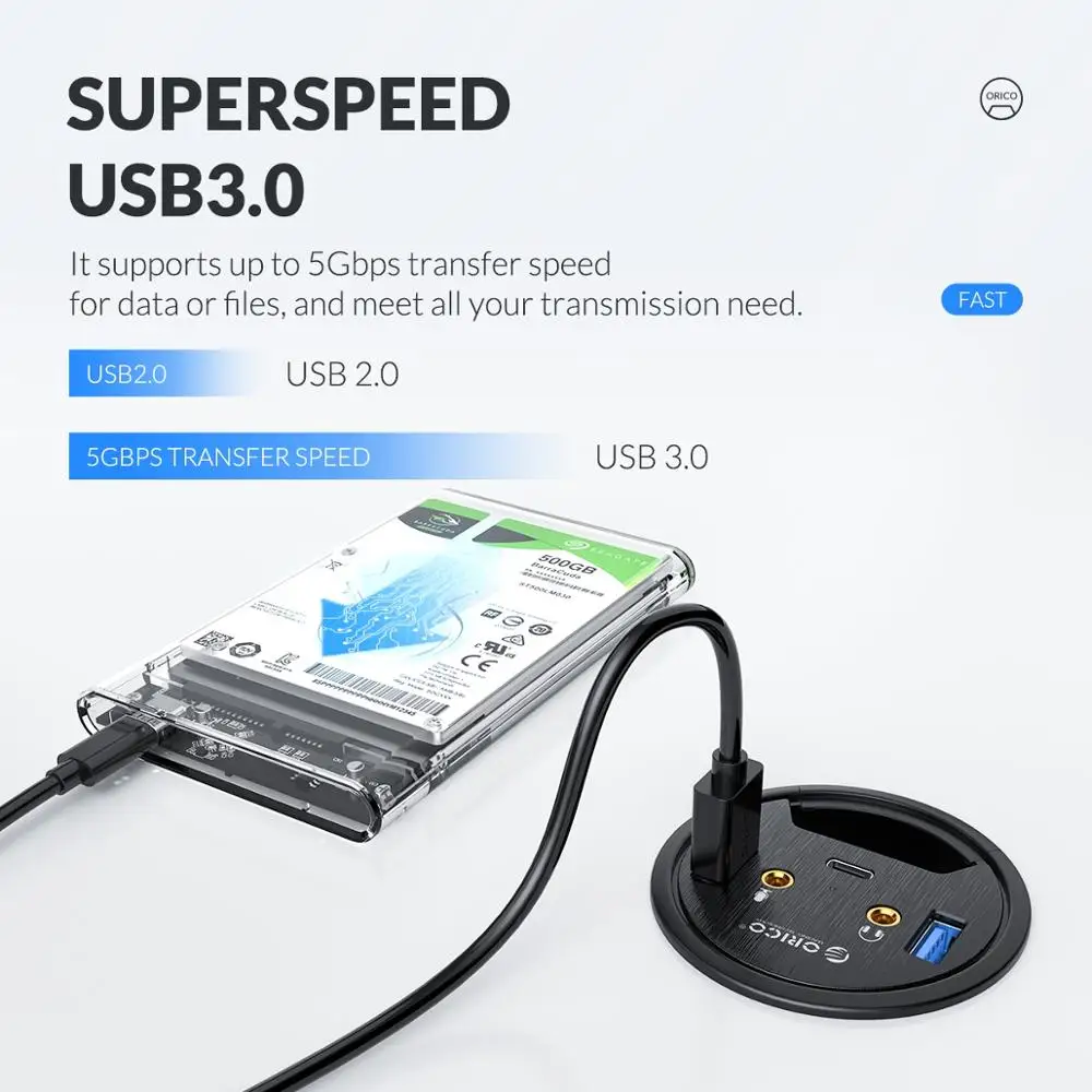 USB-Концентратор ORICO 2/4U 1C 3 0 дюйма портов 4 порта | Компьютеры и офис