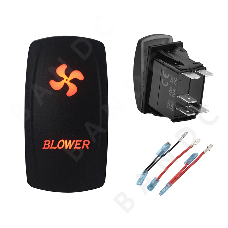 

Переключатель перекидной 5P ON-OFF SPST, лазерный гравированный Оранжевый Светодиодный индикатор для автомобиля, лодки, морского транспорта ARB RV ...