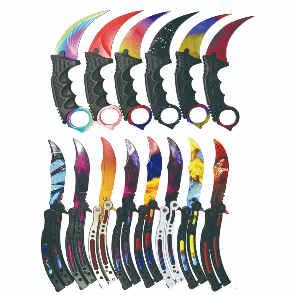 

Stainless steel CS Go Knife tactical survival knife Karambit knife butterfly training knife for hunting camping Counter Strike