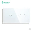 Bseed 1Gang 2Gang Touch Сенсор переключатель 1Way 2Way светильник переключатель Белый черного и золотого цвета с украшением в виде кристаллов класса Панель переключатель Водонепроницаемый переключатель