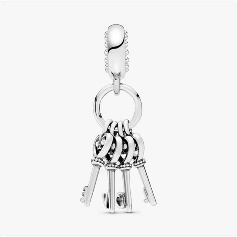 

100% Настоящее Стерлинговое Серебро 925 пробы Love Key Charm Fit оригинальный браслет Pandora для женщин на день рождения модные ювелирные изделия подаро...