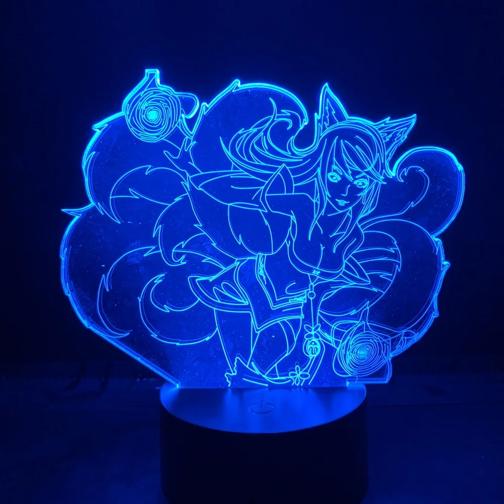 Настольная лампа с питанием от Usb или аккумулятора League of Legends Hero Ahri Lore The Nine Tailed Fox