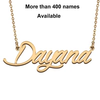 cursive initial letters name necklace for dayana birthday party christmas new year graduation wedding valentine day gift