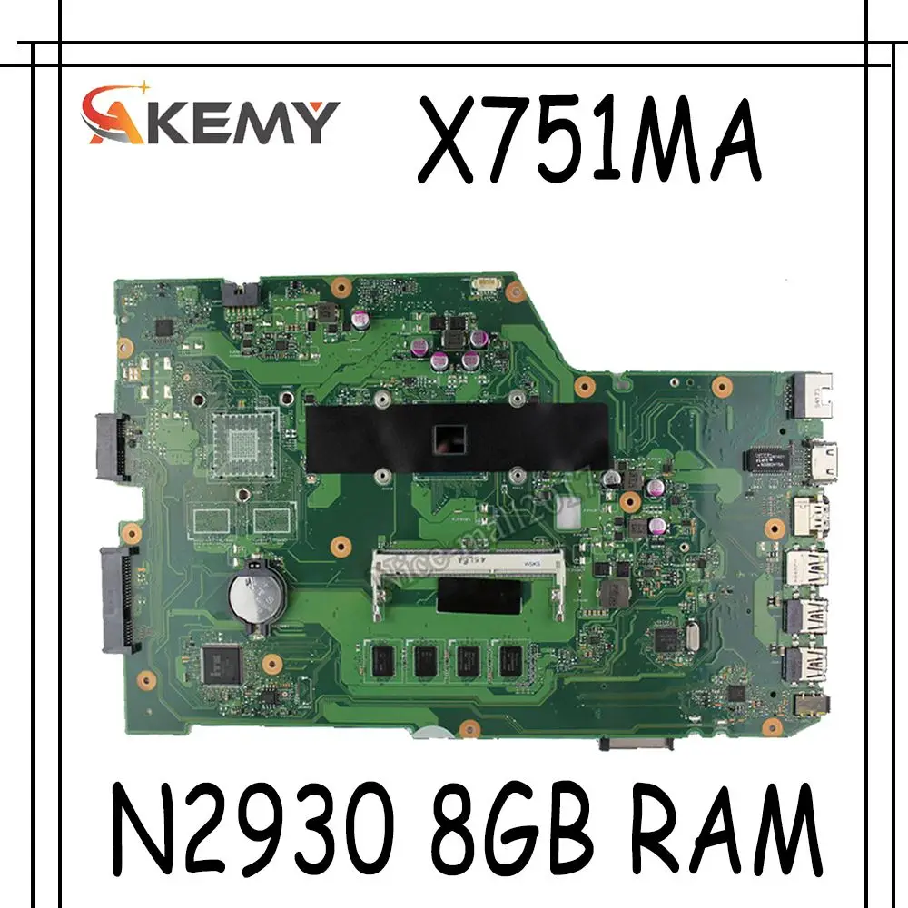 

Akemy X751MA N2930 / AS бесплатно 4 ГБ ОЗУ = 8 ГБ ОЗУ 90NB0610-R00030 материнская плата REV2.0 для материнской платы ноутбука Asus X751MA X751M X751MD