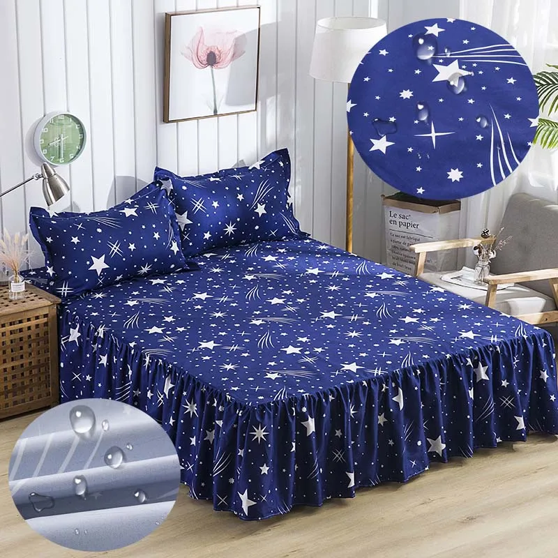 Полиэфирное покрывало с принтом водонепроницаемый защитный чехол для кровати