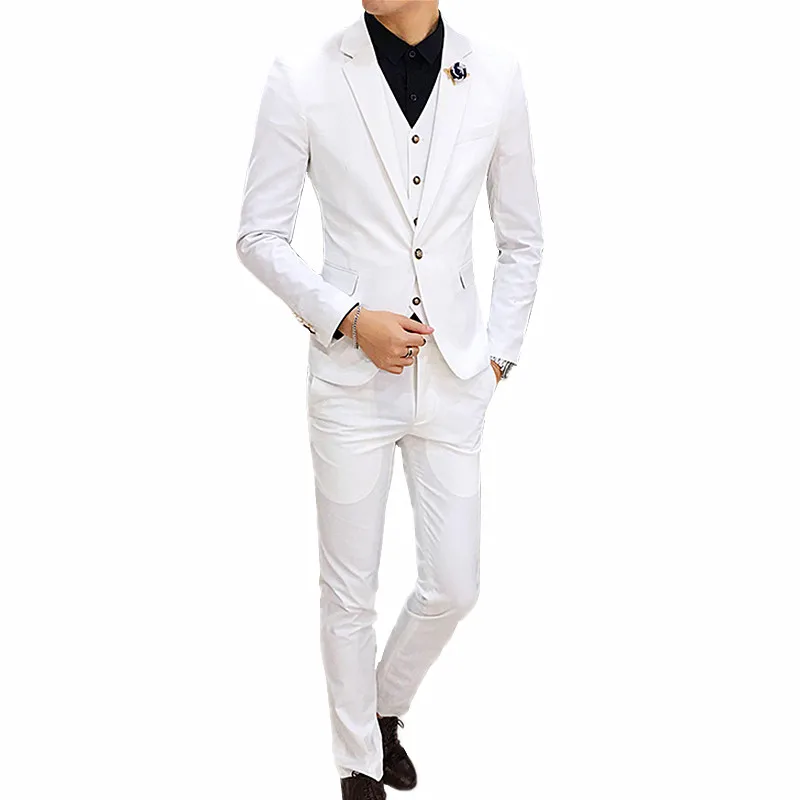 

Деловой мужской костюм 7 цветов, комплект из 3 предметов (пиджак + брюки + жилет), свадебвечерние НКА, мужской костюм, блейзер, брюки и жилеты, с...