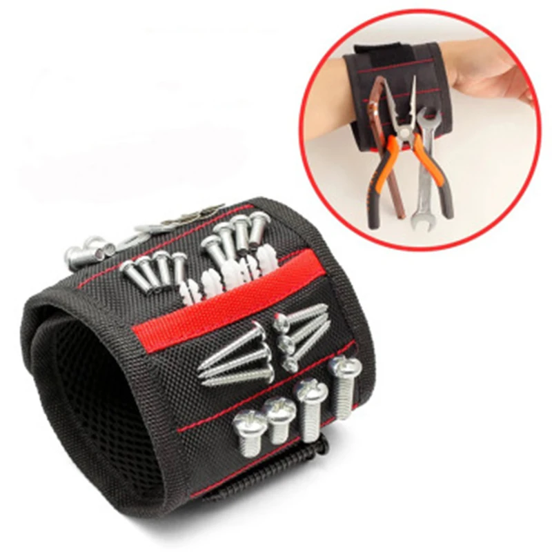 Strong Magnetic Wristband Portable Tool Bag For Screw Nail Nut Bolt Drill Bit Repair Kit Organizer Storage | Инструменты