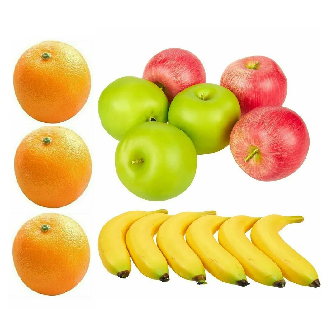 

Artificial Bananas Red Green Apples Oranges Lifelike Plastic Fruit Home Decor Kitchen, House, Party, Sketch