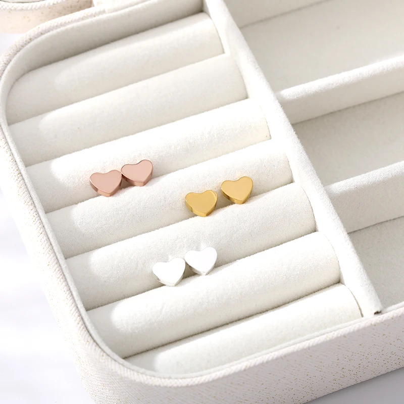 Милые серьги гвоздики в виде крошечного сердца модные ювелирные изделия из