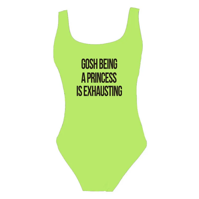Женский купальник 2019 сексуальный с надписью GOSH BEING Цельный низкой спинкой