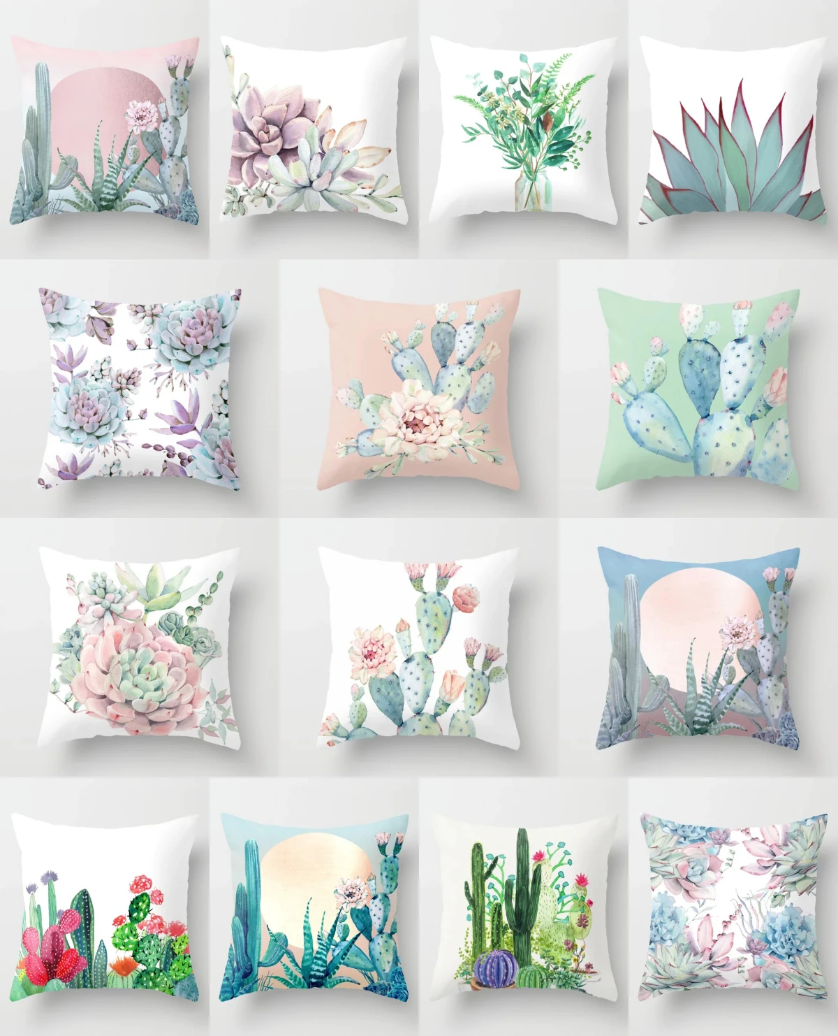 Кактус сочные подушки для растений накидки на Белый полиэфирные Цветы Чехлы