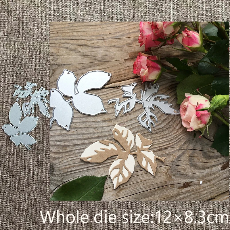 

New Design Craft Metal stencil mold Cutting Die 2pcs leaves decoration scrapbook die cuts Album Paper Card Craft Embossing