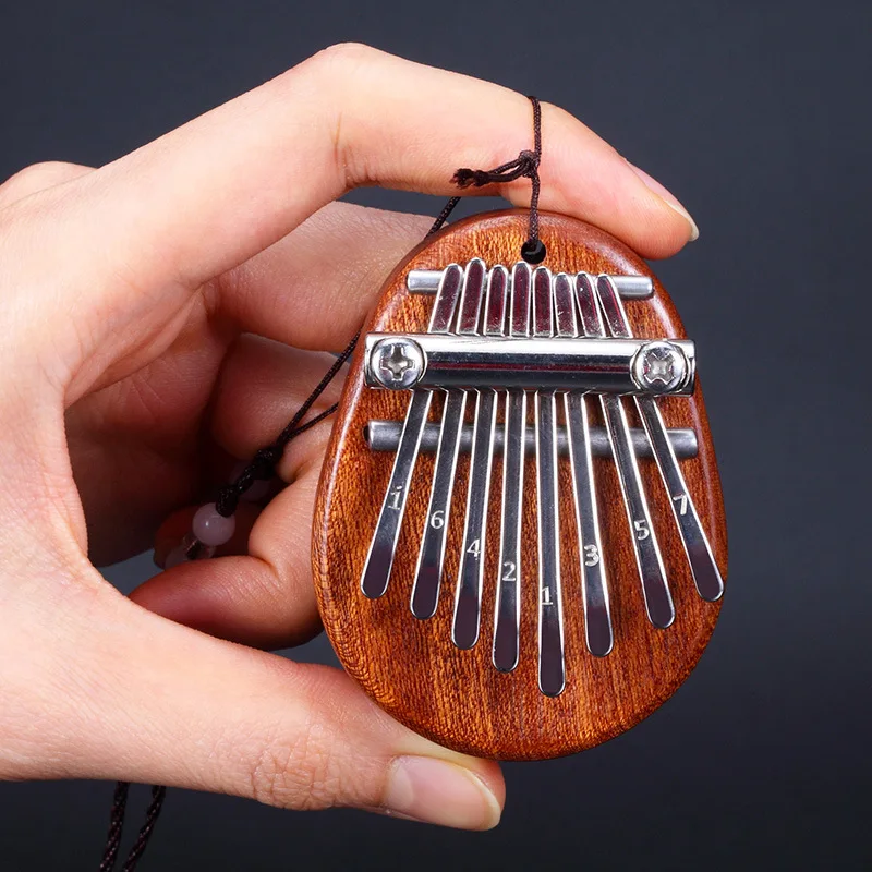 Мини-инструмент hlulu Kalimba 8 клавиш цельнодеревянное пианино для большого пальца