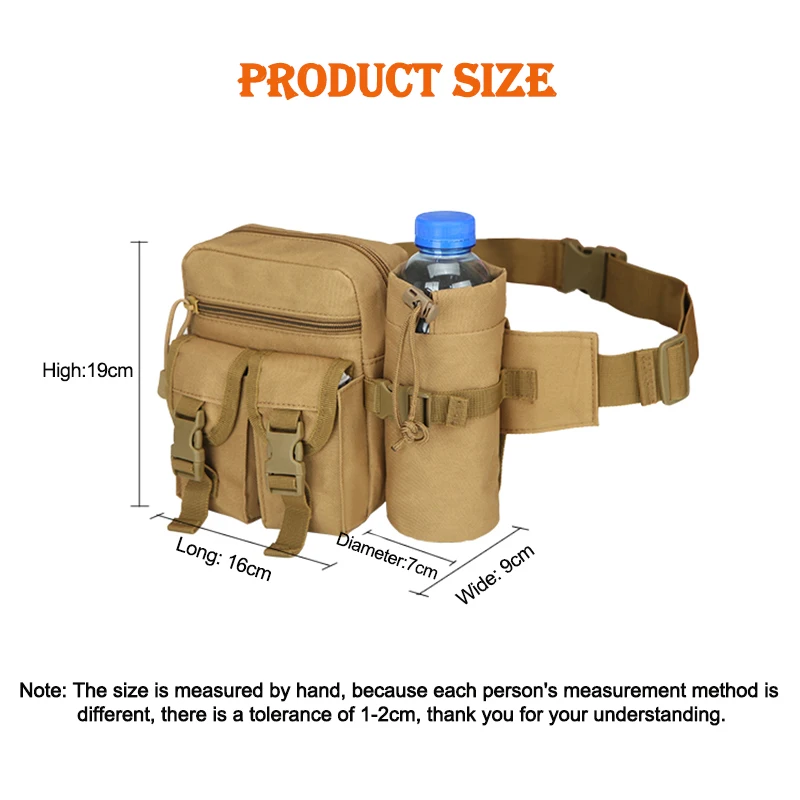 

HUAOSHANG Waterproof Tactical Waist Pack Outdoor Bag Pouch Military Hunting Hiking Climbing Waist Water Bottle Belt Bags