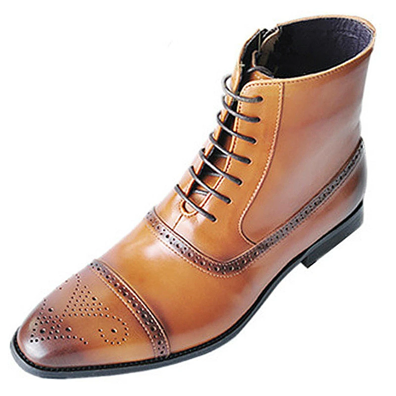 Italy Handmade Classic Men Boots High Quality Leather Men Dress Shoes Outdoor Autumn Man Moccasins Lace-UP Male Men Ankle Boots - Цвет: Цвет: желтый