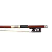 floraparts 44 size violin bow pernambuco round stick ebony frog with flower silver parts fp992b