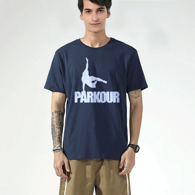 

New Summer Parkour Cotton T Shirt Men's Short Sleeve T-shirt Casual O-Neck Tshirt Men Clothing Brand Tops Tees Plus Size