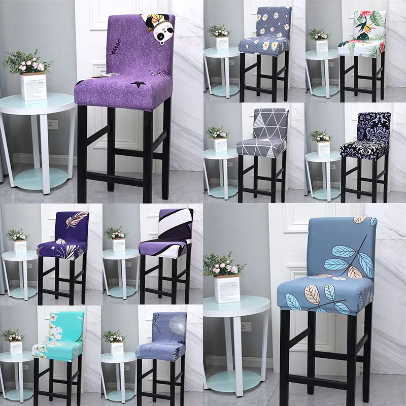 

Bar Chair Cover Flower Geometric Printing Arm Chair Cover Short Back Chair Covers Slipcover Decorative Comfortable Seat Cover
